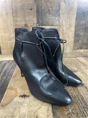 Jimmy Choo “Murphy” Black Leather Ankle Boots Size 8